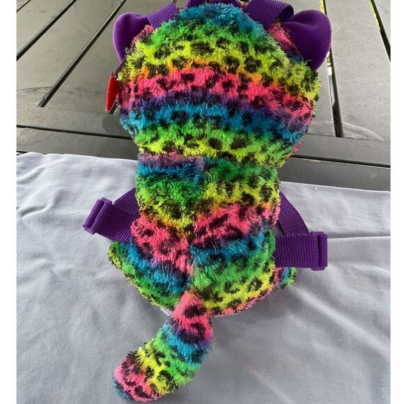Ty Beanie Dotty the Rainbow Cat Plush Backpack - Picture 3 of 8